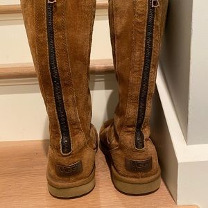 Ugg Knightsbridge Boots 5119 Womens Sz 5 Tall Chestnut Zipper In Back Sheepskin